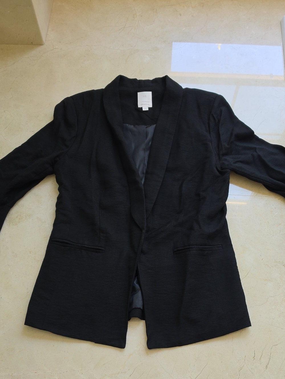 LC Lauren Conrad Black Open-Front Women's Blazer
